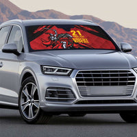 Custom Caribbean Cricket Trinidad and Tobago Cricket Auto Sun Shade TKR Champions 2025 Red Edition - Wonder Print Shop