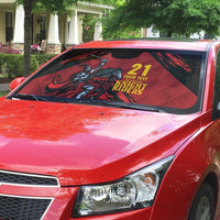 Custom Caribbean Cricket Trinidad and Tobago Cricket Auto Sun Shade TKR Champions 2025 Red Edition - Wonder Print Shop