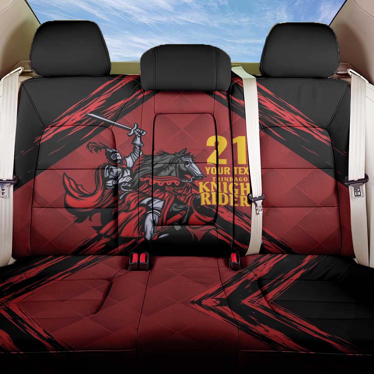 Custom Caribbean Cricket Trinidad and Tobago Cricket Back Car Seat Cover TKR Champions 2025 Red Edition - Wonder Print Shop
