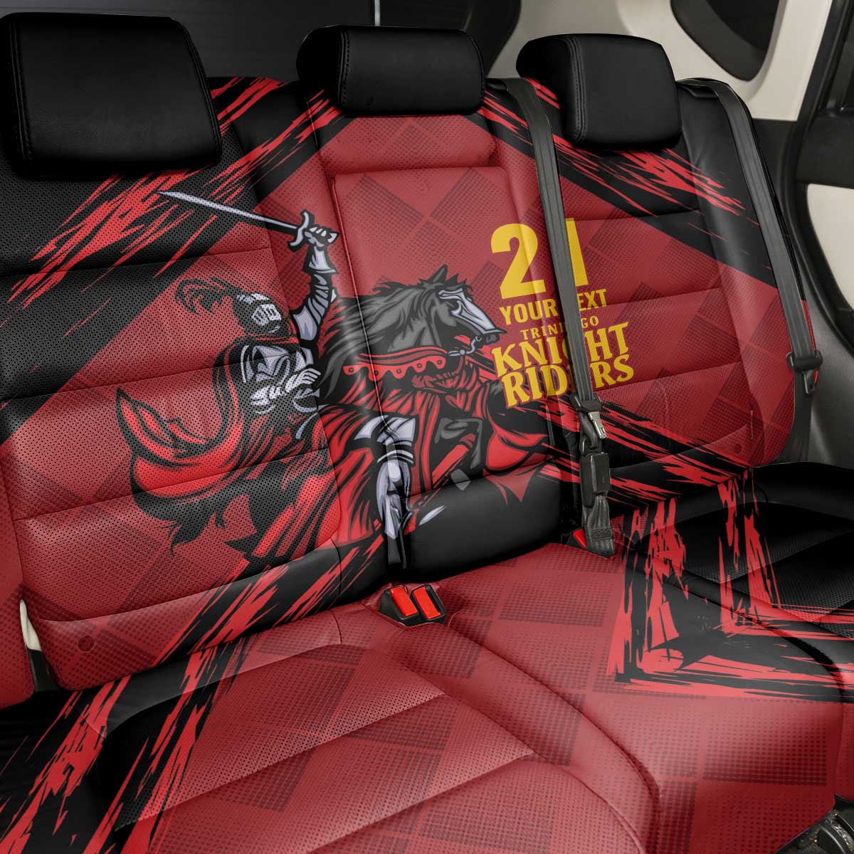 Custom Caribbean Cricket Trinidad and Tobago Cricket Back Car Seat Cover TKR Champions 2025 Red Edition - Wonder Print Shop