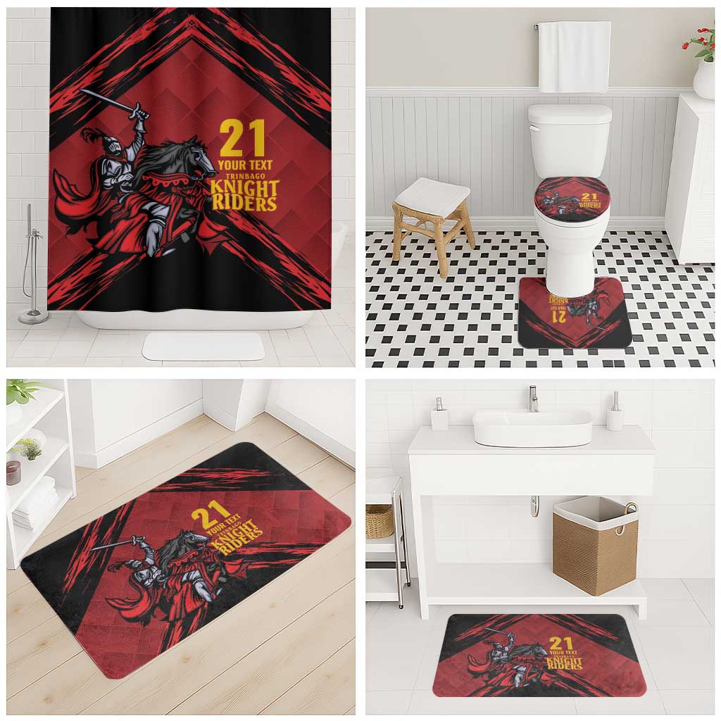 Custom Caribbean Cricket Trinidad and Tobago Cricket Bathroom Set TKR Champions 2025 Red Edition - Wonder Print Shop