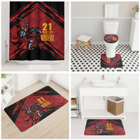 Custom Caribbean Cricket Trinidad and Tobago Cricket Bathroom Set TKR Champions 2025 Red Edition - Wonder Print Shop