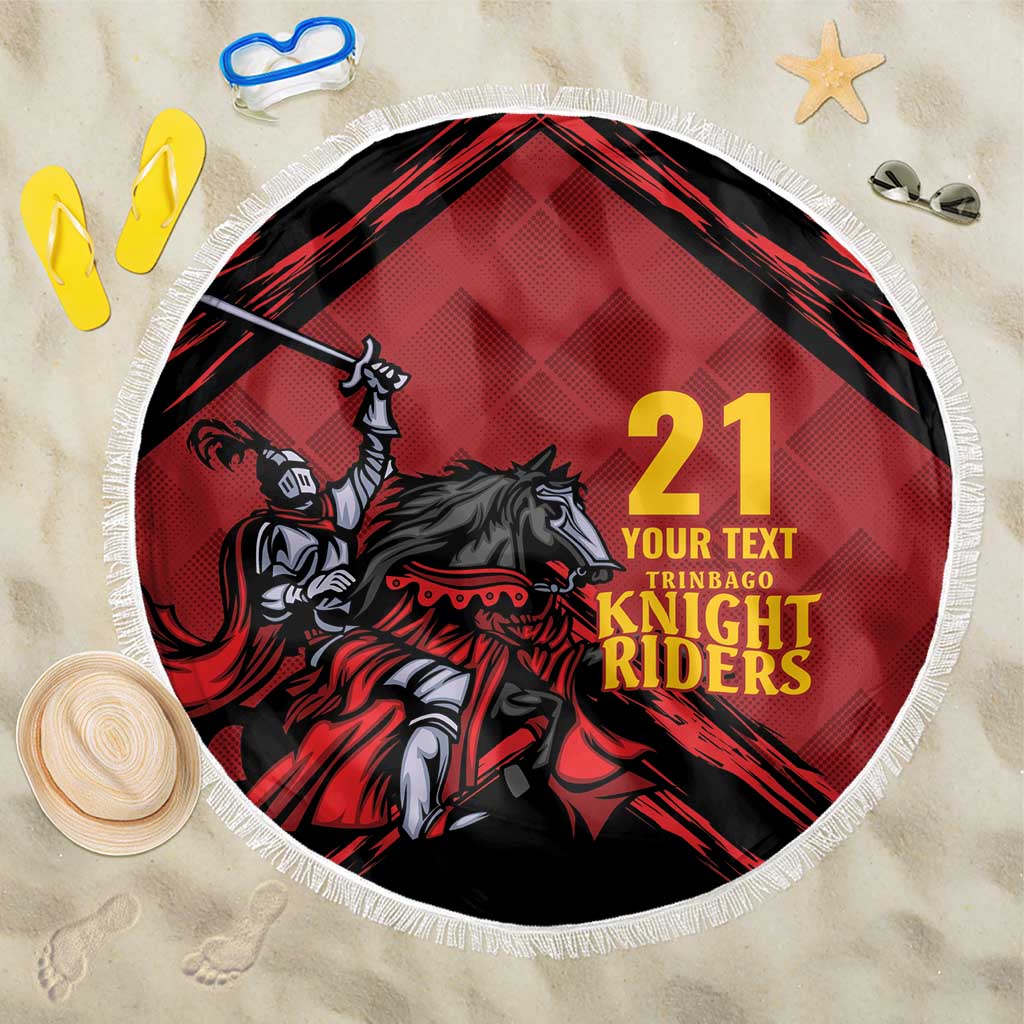 Custom Caribbean Cricket Trinidad and Tobago Cricket Beach Blanket TKR Champions 2025 Red Edition - Wonder Print Shop