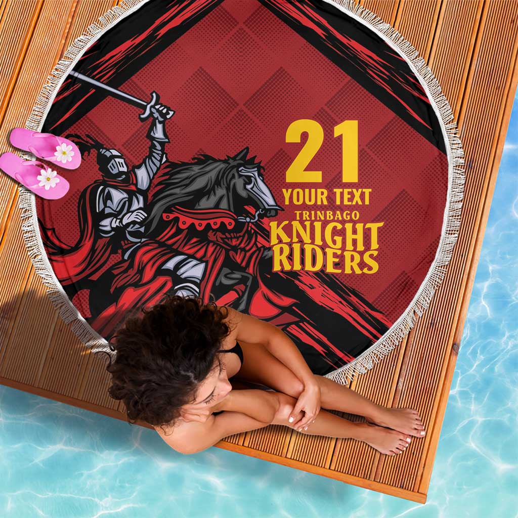 Custom Caribbean Cricket Trinidad and Tobago Cricket Beach Blanket TKR Champions 2025 Red Edition - Wonder Print Shop