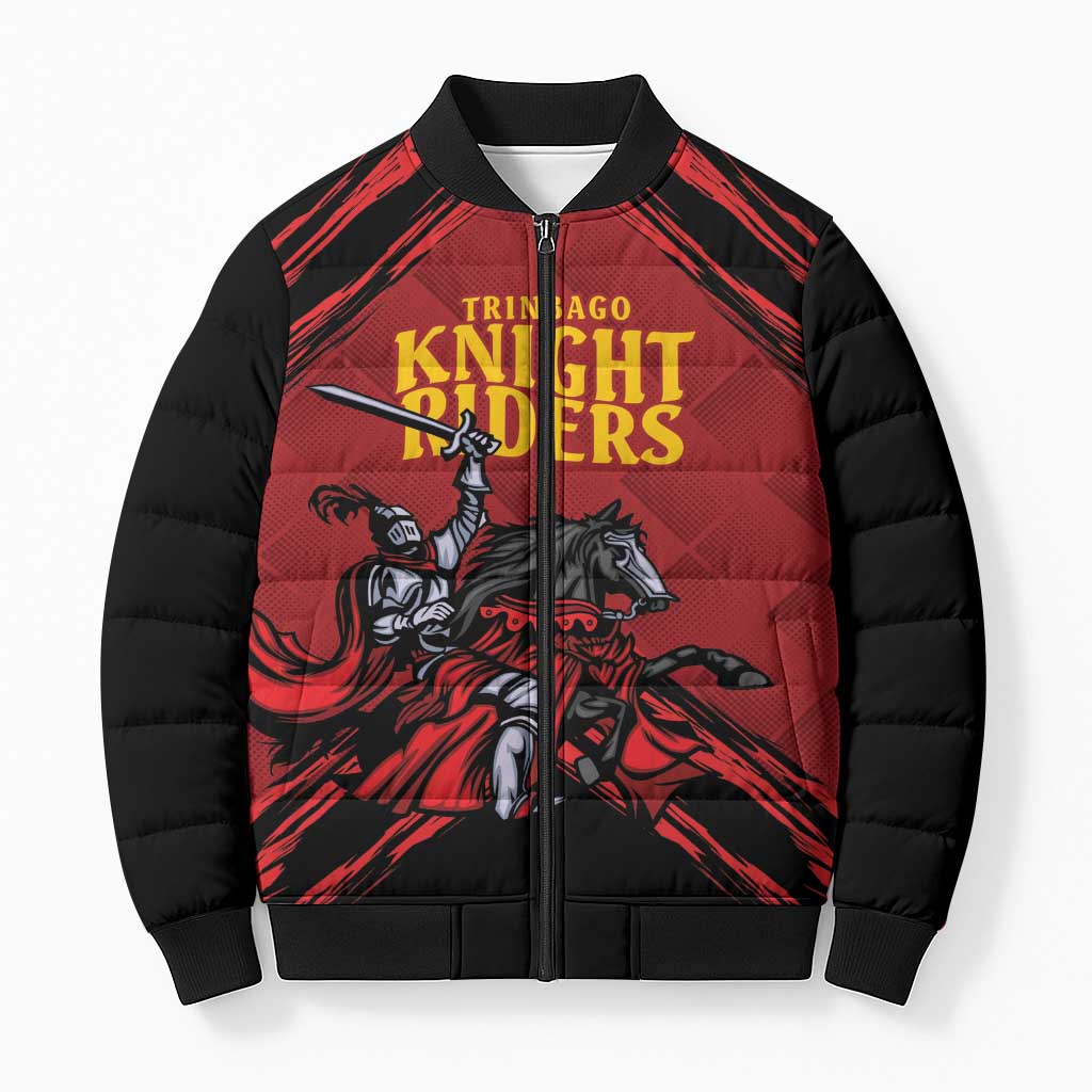 Custom Caribbean Cricket Trinidad and Tobago Cricket Bomber Puffer Jacket TKR Champions 2025 Red Edition - Wonder Print Shop