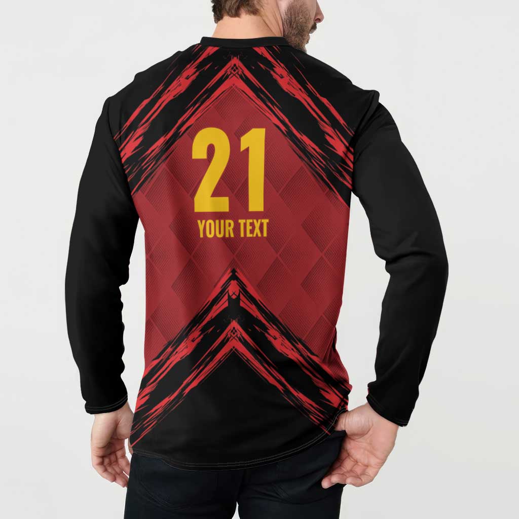 Custom Caribbean Cricket Trinidad and Tobago Cricket Button Sweatshirt TKR Champions 2025 Red Edition - Wonder Print Shop