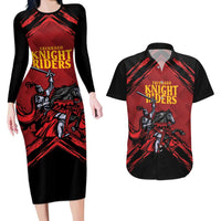 Custom Caribbean Cricket Trinidad and Tobago Cricket Couples Matching Long Sleeve Bodycon Dress and Hawaiian Shirt TKR Champions 2025 Red Edition - Wonder Print Shop
