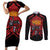 Custom Caribbean Cricket Trinidad and Tobago Cricket Couples Matching Short Sleeve Bodycon Dress and Long Sleeve Button Shirt TKR Champions 2025 Red Edition - Wonder Print Shop