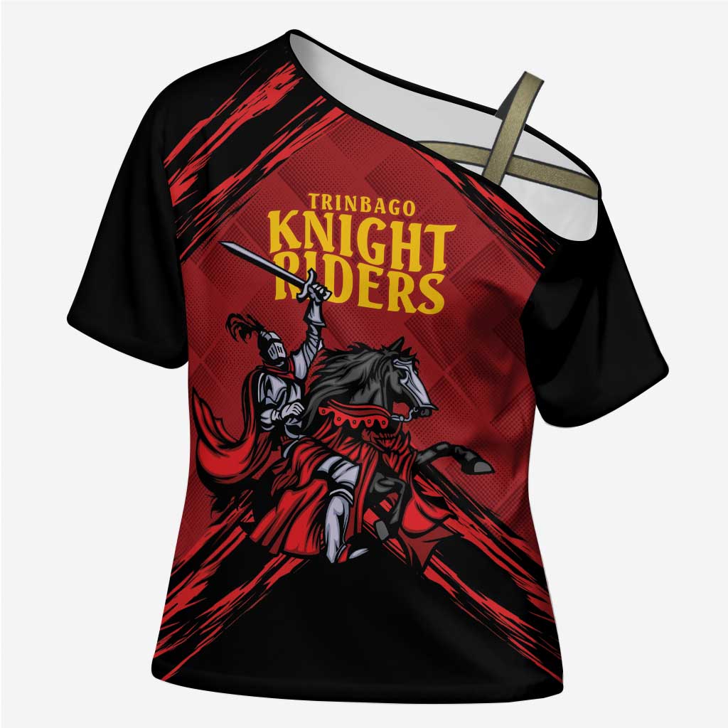 Custom Caribbean Cricket Trinidad and Tobago Cricket Cross Shoulder Shirt TKR Champions 2025 Red Edition - Wonder Print Shop