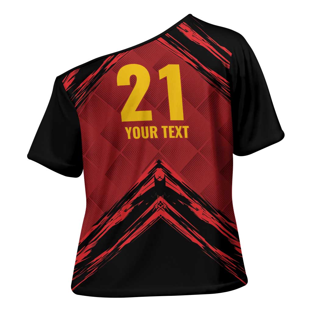 Custom Caribbean Cricket Trinidad and Tobago Cricket Cross Shoulder Shirt TKR Champions 2025 Red Edition - Wonder Print Shop