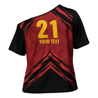 Custom Caribbean Cricket Trinidad and Tobago Cricket Cross Shoulder Shirt TKR Champions 2025 Red Edition - Wonder Print Shop