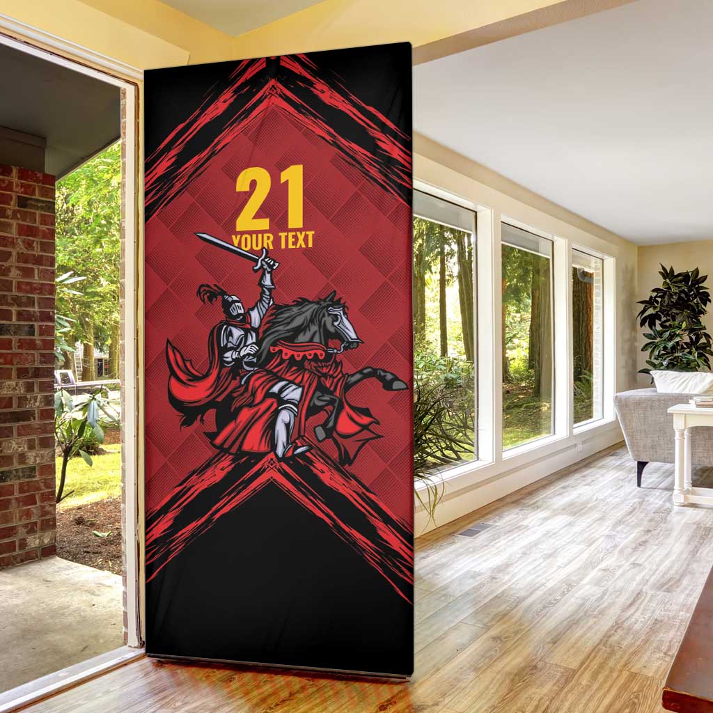 Custom Caribbean Cricket Trinidad and Tobago Cricket Door Cover TKR Champions 2025 Red Edition - Wonder Print Shop