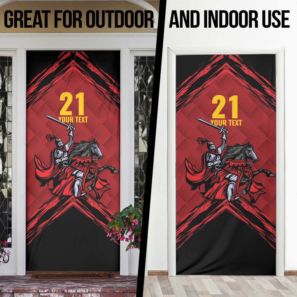 Custom Caribbean Cricket Trinidad and Tobago Cricket Door Cover TKR Champions 2025 Red Edition - Wonder Print Shop