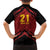 Custom Caribbean Cricket Trinidad and Tobago Cricket Family Matching Off The Shoulder Long Sleeve Dress and Hawaiian Shirt TKR Champions 2025 Red Edition - Wonder Print Shop