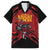 Custom Caribbean Cricket Trinidad and Tobago Cricket Family Matching Off The Shoulder Long Sleeve Dress and Hawaiian Shirt TKR Champions 2025 Red Edition - Wonder Print Shop