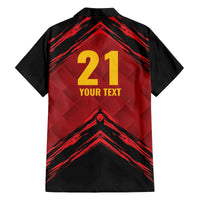 Custom Caribbean Cricket Trinidad and Tobago Cricket Family Matching Off The Shoulder Long Sleeve Dress and Hawaiian Shirt TKR Champions 2025 Red Edition - Wonder Print Shop