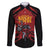 Custom Caribbean Cricket Trinidad and Tobago Cricket Family Matching Off The Shoulder Long Sleeve Dress and Hawaiian Shirt TKR Champions 2025 Red Edition - Wonder Print Shop