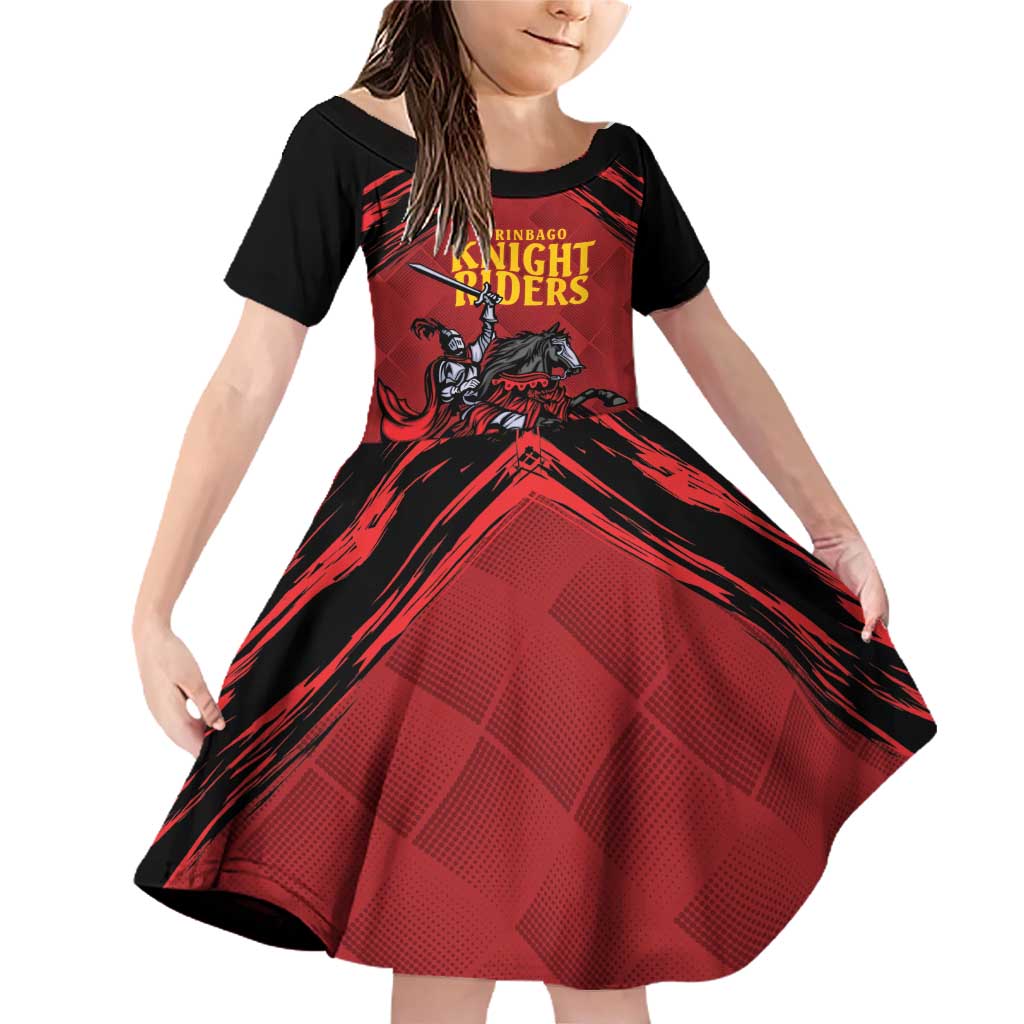 Custom Caribbean Cricket Trinidad and Tobago Cricket Family Matching Off Shoulder Short Dress and Hawaiian Shirt TKR Champions 2025 Red Edition - Wonder Print Shop