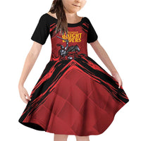 Custom Caribbean Cricket Trinidad and Tobago Cricket Family Matching Off Shoulder Short Dress and Hawaiian Shirt TKR Champions 2025 Red Edition - Wonder Print Shop