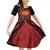Custom Caribbean Cricket Trinidad and Tobago Cricket Family Matching Off Shoulder Short Dress and Hawaiian Shirt TKR Champions 2025 Red Edition - Wonder Print Shop
