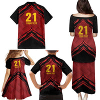 Custom Caribbean Cricket Trinidad and Tobago Cricket Family Matching Puletasi and Hawaiian Shirt TKR Champions 2025 Red Edition - Wonder Print Shop