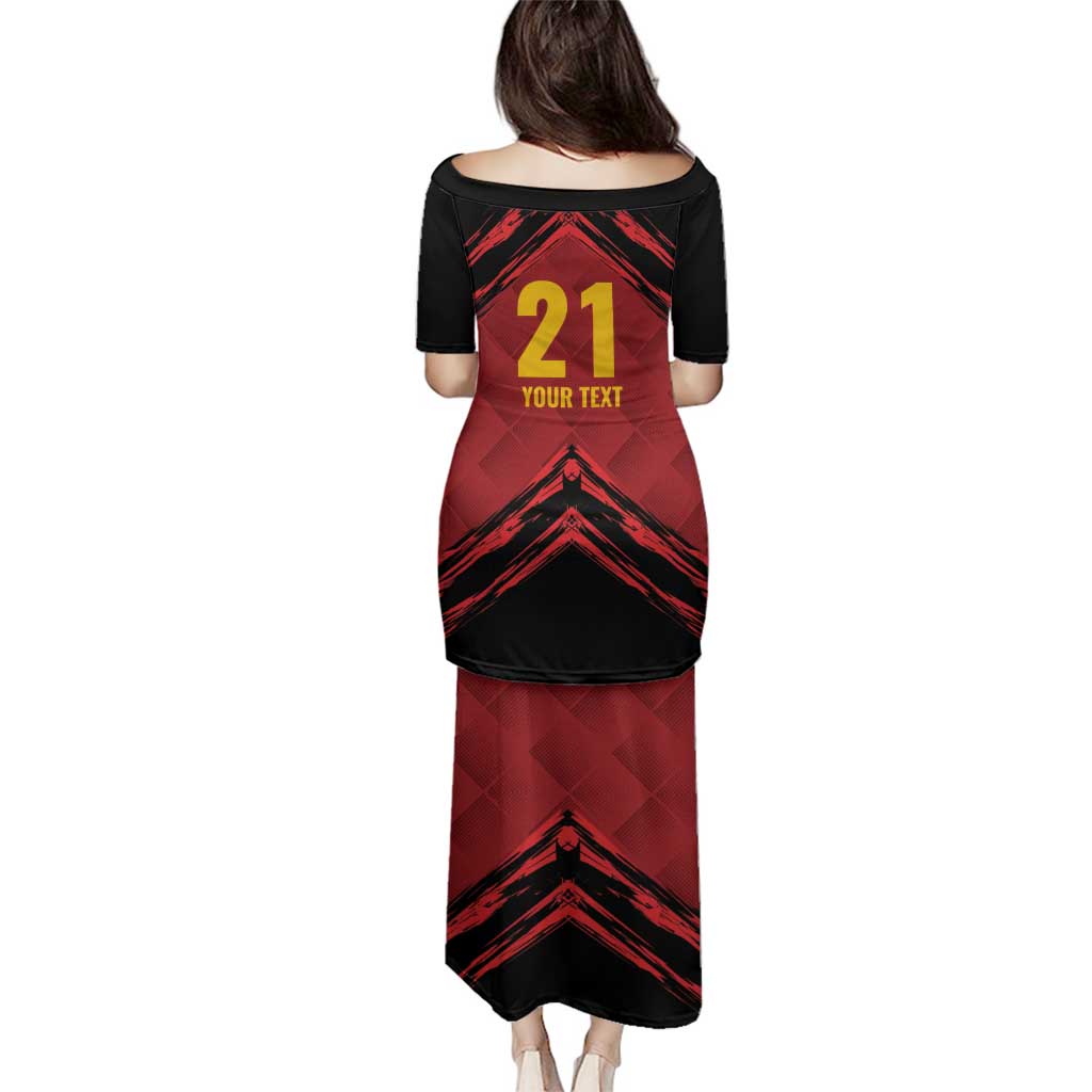 Custom Caribbean Cricket Trinidad and Tobago Cricket Family Matching Puletasi and Hawaiian Shirt TKR Champions 2025 Red Edition - Wonder Print Shop