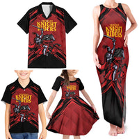 Custom Caribbean Cricket Trinidad and Tobago Cricket Family Matching Tank Maxi Dress and Hawaiian Shirt TKR Champions 2025 Red Edition - Wonder Print Shop