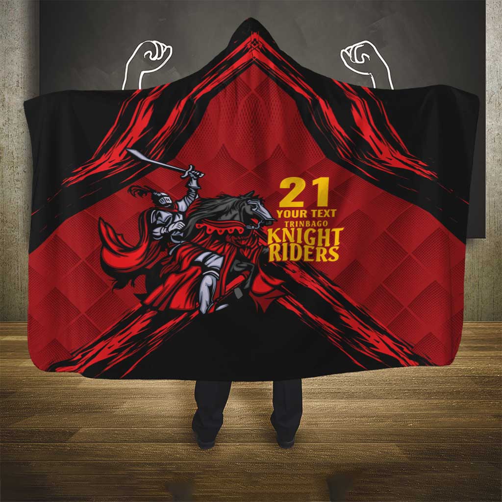 Custom Caribbean Cricket Trinidad and Tobago Cricket Hooded Blanket TKR Champions 2025 Red Edition - Wonder Print Shop
