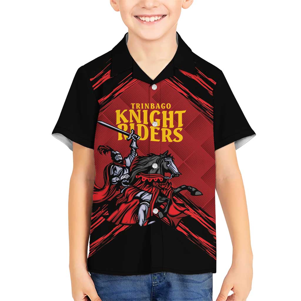 Custom Caribbean Cricket Trinidad and Tobago Cricket Kid Hawaiian Shirt TKR Champions 2025 Red Edition - Wonder Print Shop