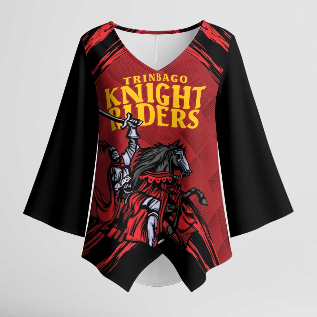 Custom Caribbean Cricket Trinidad and Tobago Cricket Kimono Sleeve Blouse TKR Champions 2025 Red Edition - Wonder Print Shop