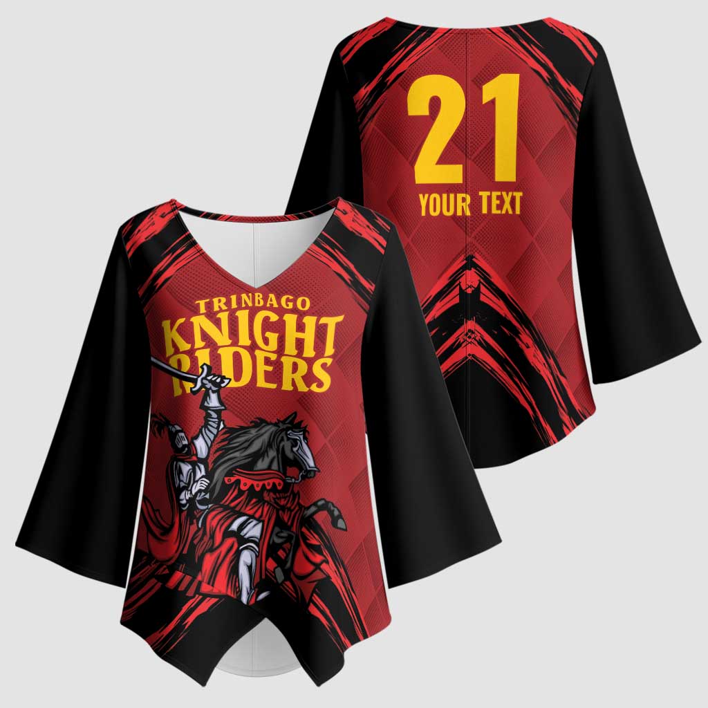 Custom Caribbean Cricket Trinidad and Tobago Cricket Kimono Sleeve Blouse TKR Champions 2025 Red Edition - Wonder Print Shop