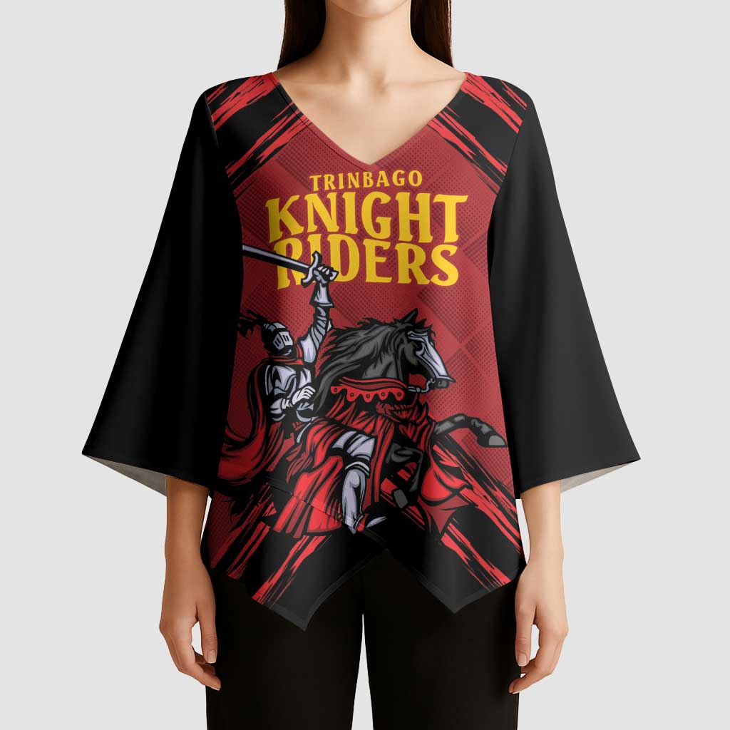 Custom Caribbean Cricket Trinidad and Tobago Cricket Kimono Sleeve Blouse TKR Champions 2025 Red Edition - Wonder Print Shop