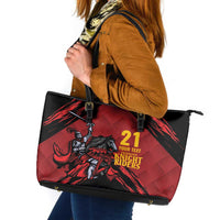 Custom Caribbean Cricket Trinidad and Tobago Cricket Leather Tote Bag TKR Champions 2025 Red Edition - Wonder Print Shop