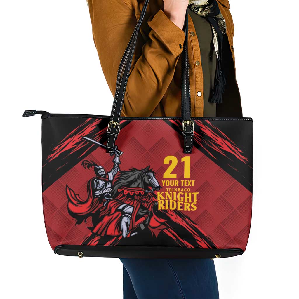 Custom Caribbean Cricket Trinidad and Tobago Cricket Leather Tote Bag TKR Champions 2025 Red Edition - Wonder Print Shop