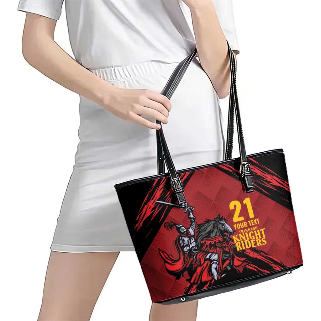 Custom Caribbean Cricket Trinidad and Tobago Cricket Leather Tote Bag TKR Champions 2025 Red Edition - Wonder Print Shop