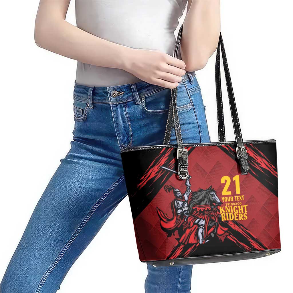 Custom Caribbean Cricket Trinidad and Tobago Cricket Leather Tote Bag TKR Champions 2025 Red Edition - Wonder Print Shop