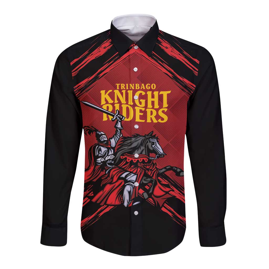 Custom Caribbean Cricket Trinidad and Tobago Cricket Long Sleeve Button Shirt TKR Champions 2025 Red Edition - Wonder Print Shop