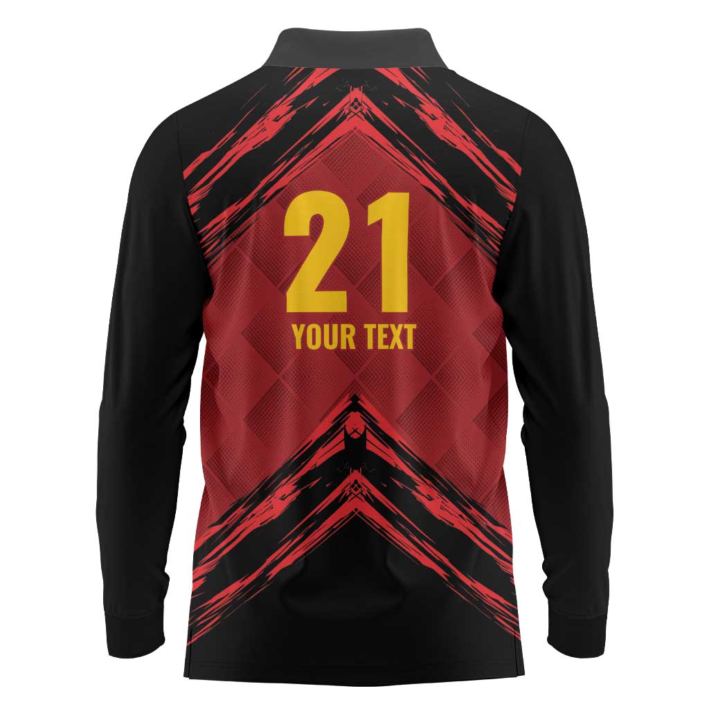 Custom Caribbean Cricket Trinidad and Tobago Cricket Long Sleeve Polo Shirt TKR Champions 2025 Red Edition - Wonder Print Shop