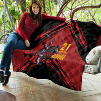 Custom Caribbean Cricket Trinidad and Tobago Cricket Quilt TKR Champions 2025 Red Edition - Wonder Print Shop