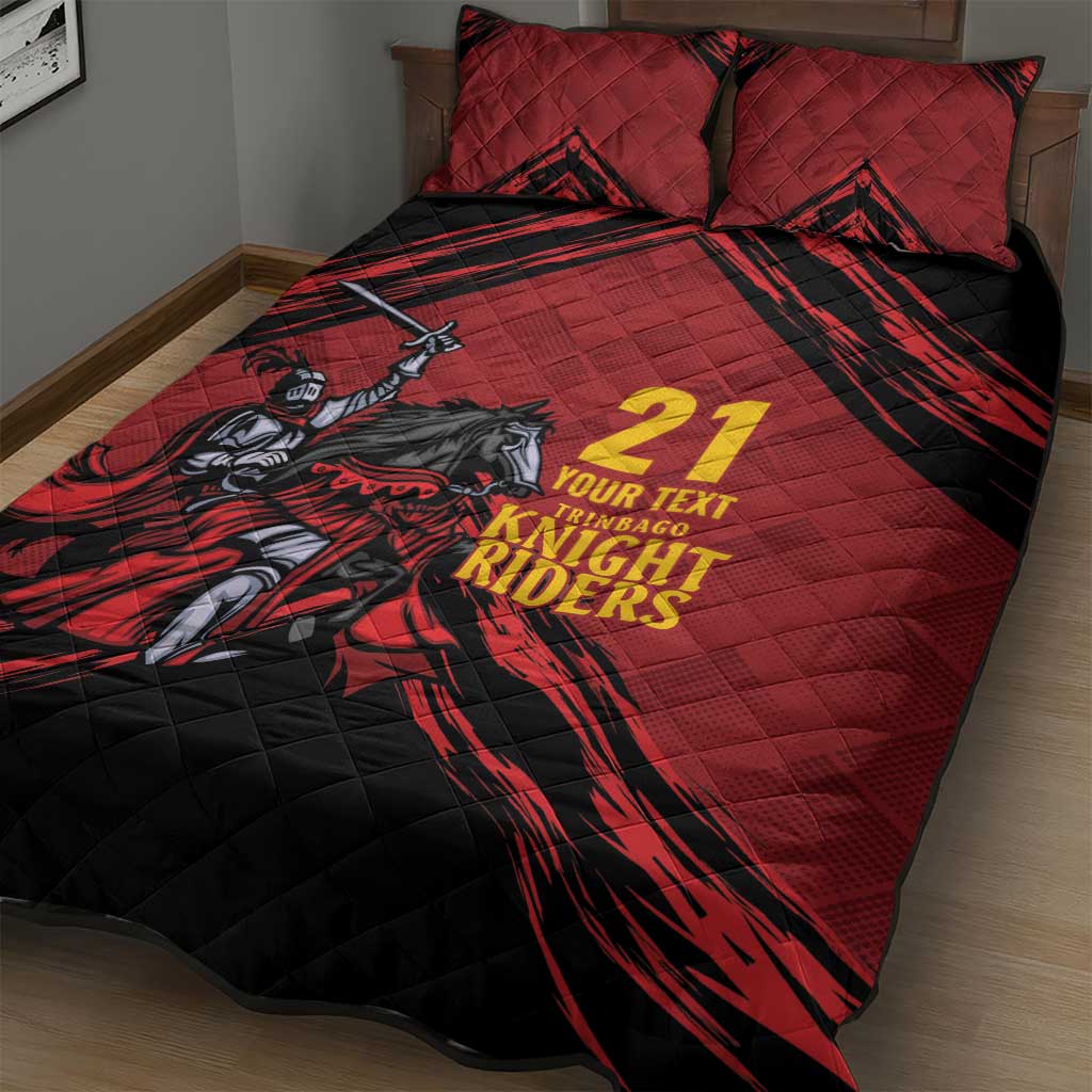 Custom Caribbean Cricket Trinidad and Tobago Cricket Quilt Bed Set TKR Champions 2025 Red Edition - Wonder Print Shop