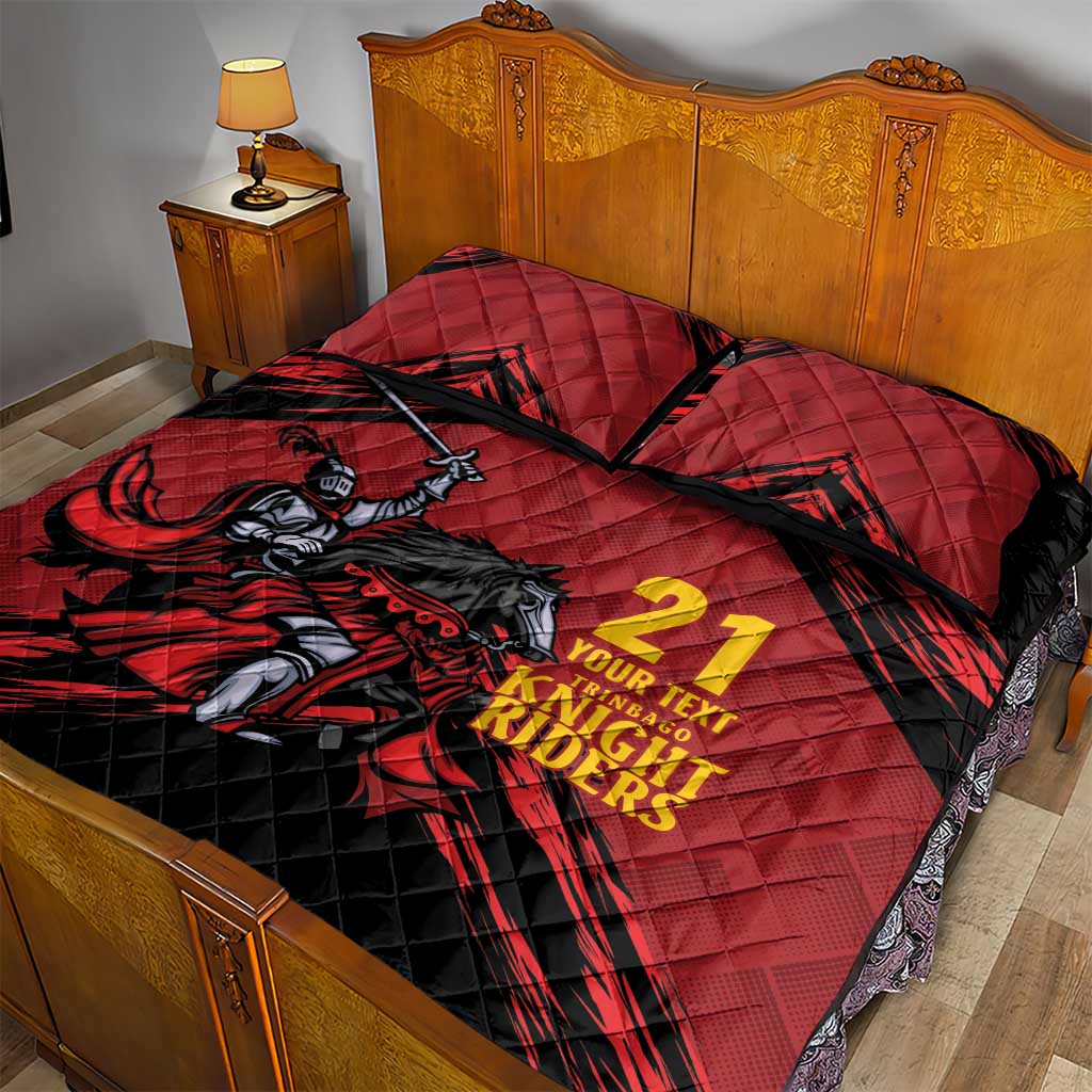 Custom Caribbean Cricket Trinidad and Tobago Cricket Quilt Bed Set TKR Champions 2025 Red Edition - Wonder Print Shop