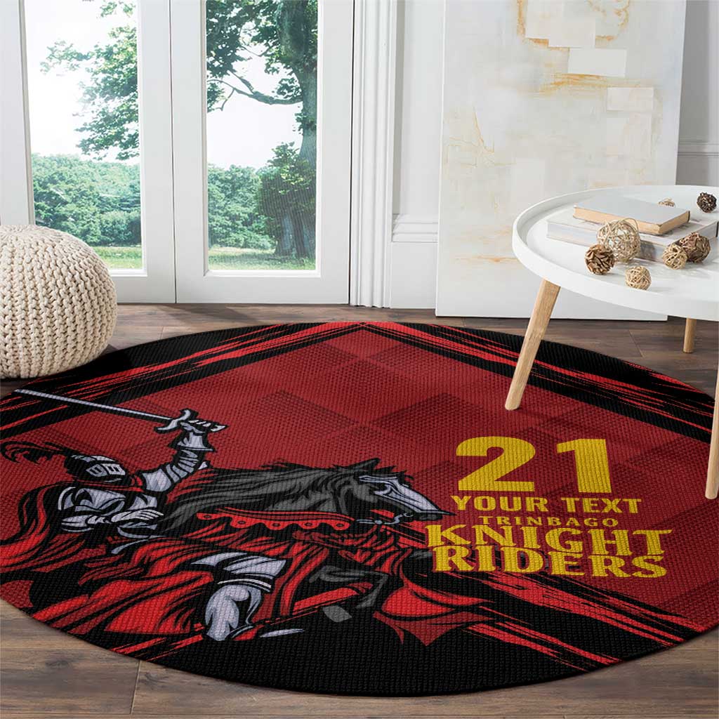 Custom Caribbean Cricket Trinidad and Tobago Cricket Round Carpet TKR Champions 2025 Red Edition - Wonder Print Shop