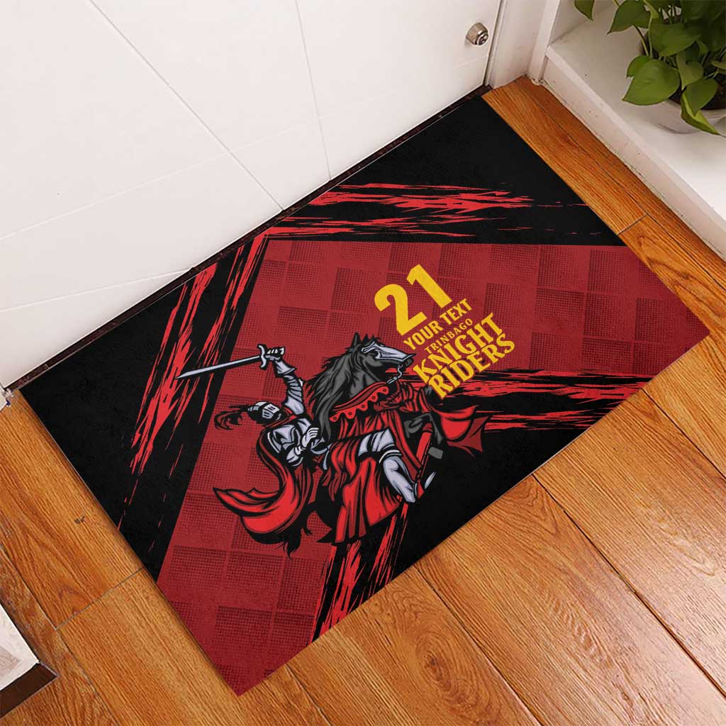 Custom Caribbean Cricket Trinidad and Tobago Cricket Rubber Doormat TKR Champions 2025 Red Edition - Wonder Print Shop