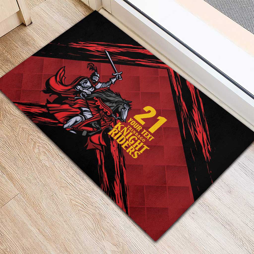 Custom Caribbean Cricket Trinidad and Tobago Cricket Rubber Doormat TKR Champions 2025 Red Edition - Wonder Print Shop