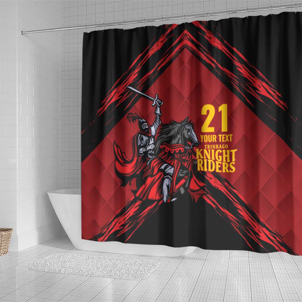 Custom Caribbean Cricket Trinidad and Tobago Cricket Shower Curtain TKR Champions 2025 Red Edition - Wonder Print Shop