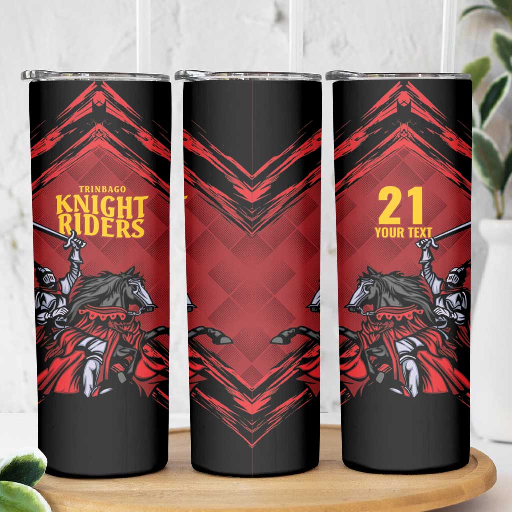 Custom Caribbean Cricket Trinidad and Tobago Cricket Skinny Tumbler TKR Champions 2025 Red Edition - Wonder Print Shop