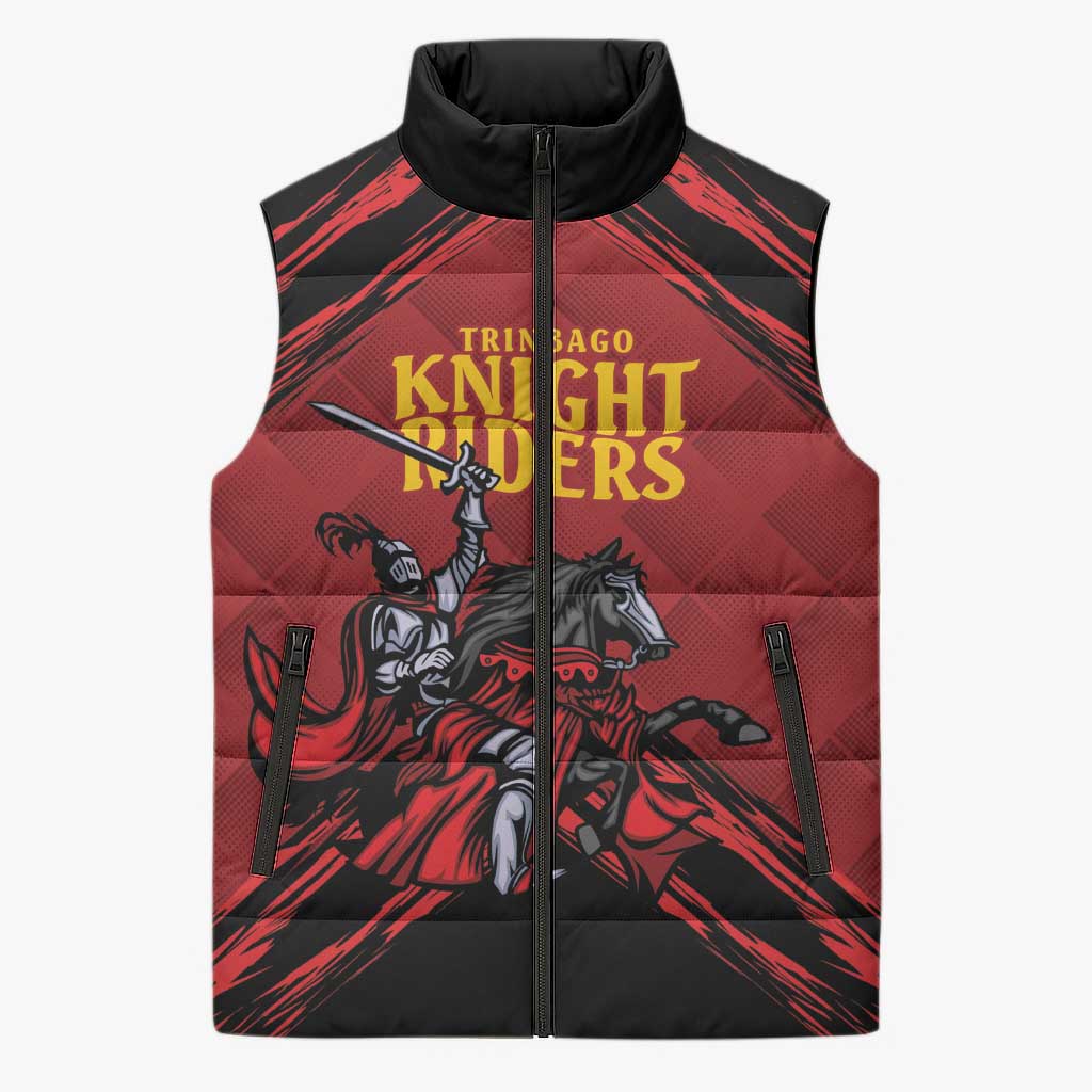 Custom Caribbean Cricket Trinidad and Tobago Cricket Sleeveless Puffer Jacket TKR Champions 2025 Red Edition - Wonder Print Shop