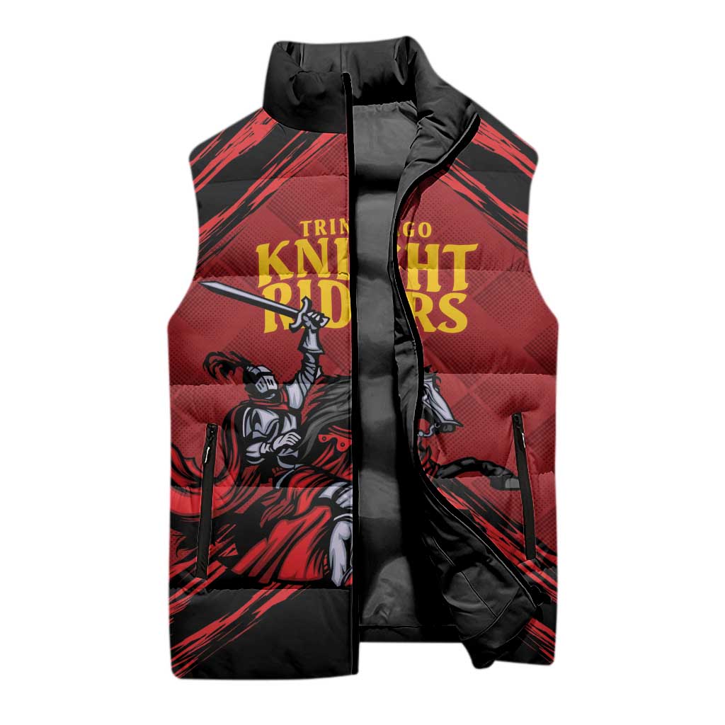 Custom Caribbean Cricket Trinidad and Tobago Cricket Sleeveless Puffer Jacket TKR Champions 2025 Red Edition - Wonder Print Shop