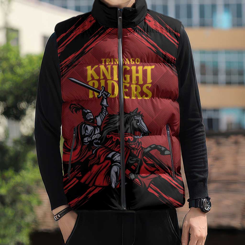 Custom Caribbean Cricket Trinidad and Tobago Cricket Sleeveless Puffer Jacket TKR Champions 2025 Red Edition - Wonder Print Shop