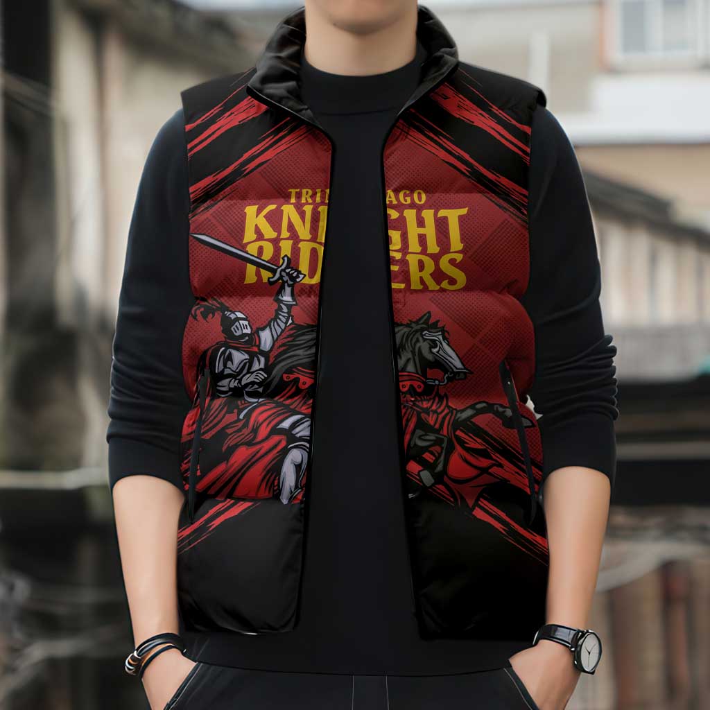 Custom Caribbean Cricket Trinidad and Tobago Cricket Sleeveless Puffer Jacket TKR Champions 2025 Red Edition - Wonder Print Shop